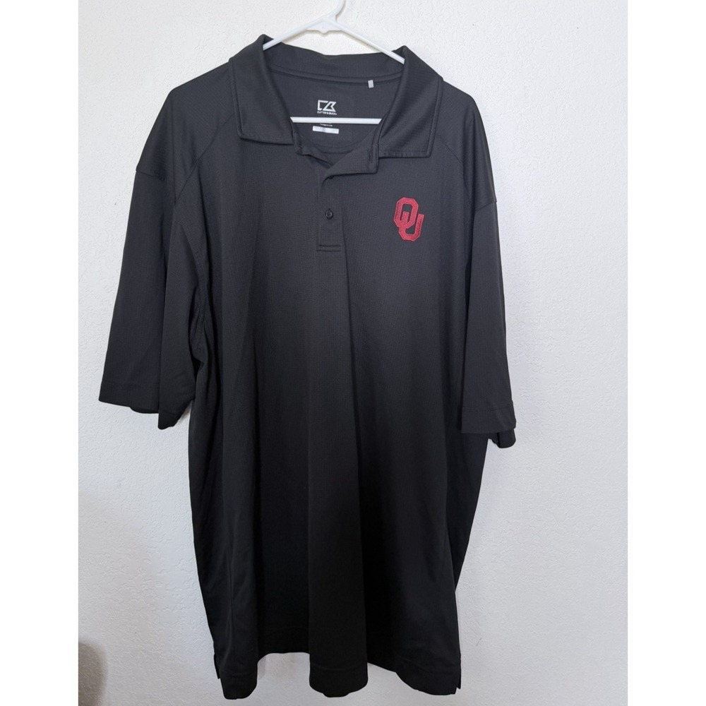 Cutter & Buck Oklahoma Sooners OU Men's 3XL Black DryTec Golf Polo Shirt